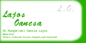 lajos oancsa business card